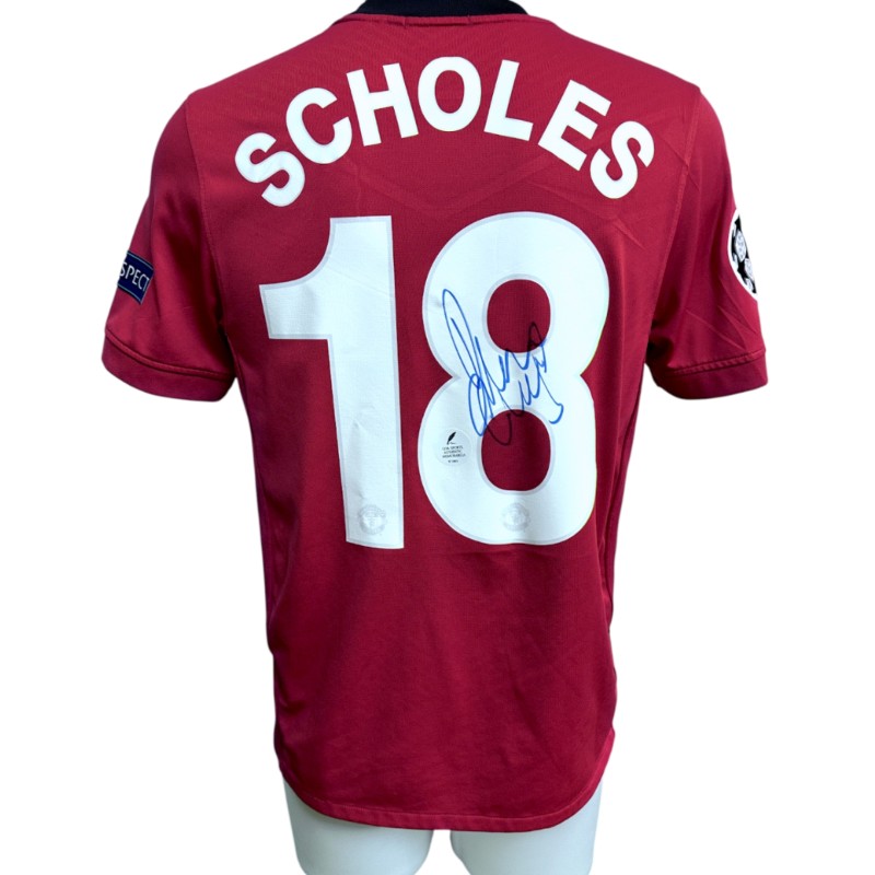 Maglia Ufficiale Scholes Manchester United, UCL 2009/10 - Autografata
