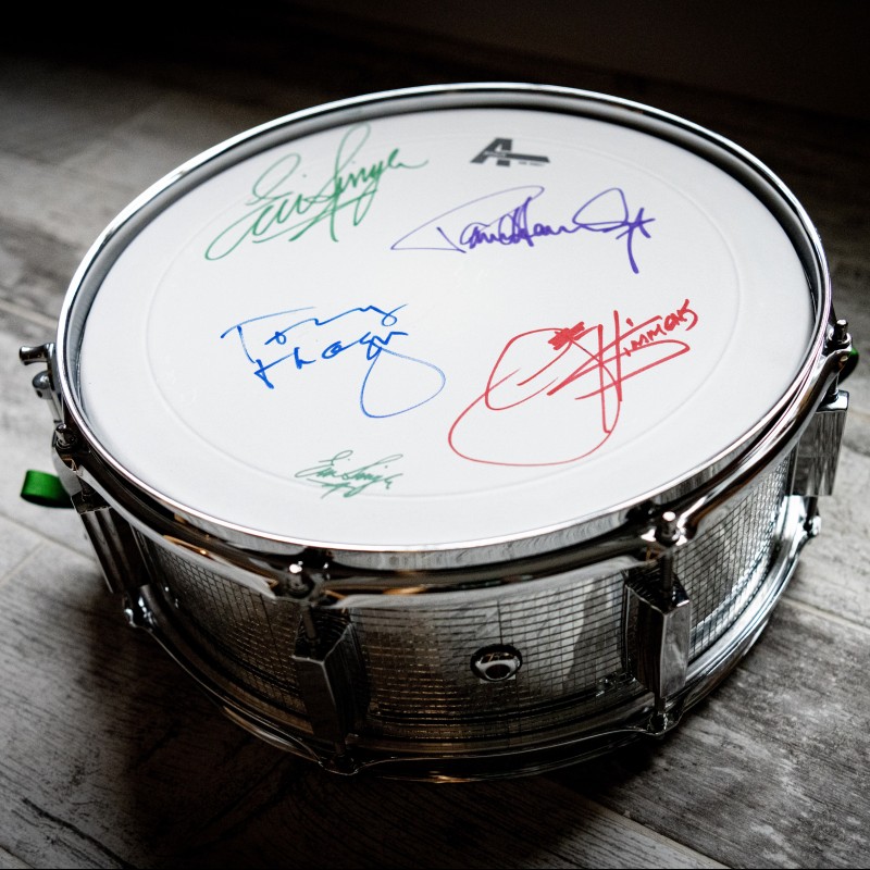 Eric Singer Custom Snare Drum Signed By All KISS Band Members