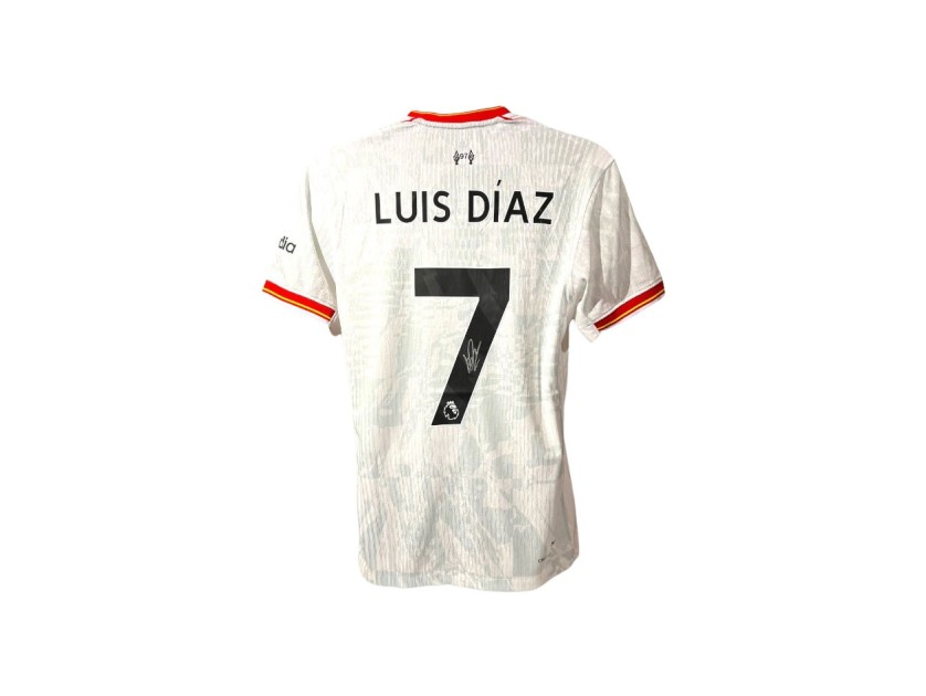 Luis Diaz's Liverpool 2024/25 Signed and Framed Third Shirt