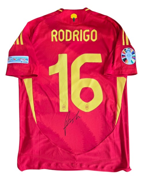 Rodri's Signed Match-Issued Shirt, Spain vs England EURO 2024 Finals