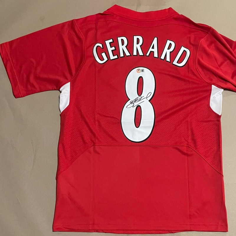 Replica maglia firmata da Steven Gerrard per il Liverpool 2005