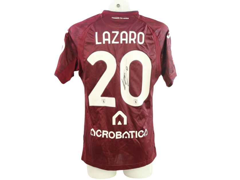 Lazaro's Signed Unwashed Shirt, Torino vs Empoli Coppa Italia 2024