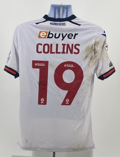 Maglia firmata di Aaron Collins del Bolton Wanderers contro il Burton Albion