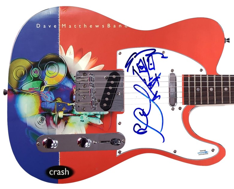 Stefan Lessard of The Dave Matthews Band Signed Graphics Guitar