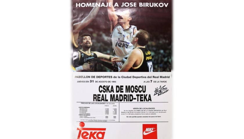 Legendary Poster Real Madrid 1995 - Signed by José Biriukov