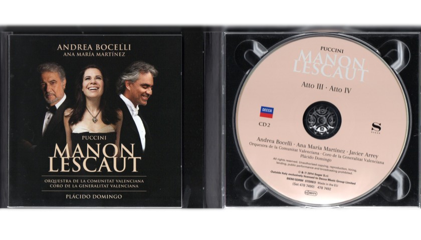 "Manon Lescaut" CD Signed by Andrea Bocelli  