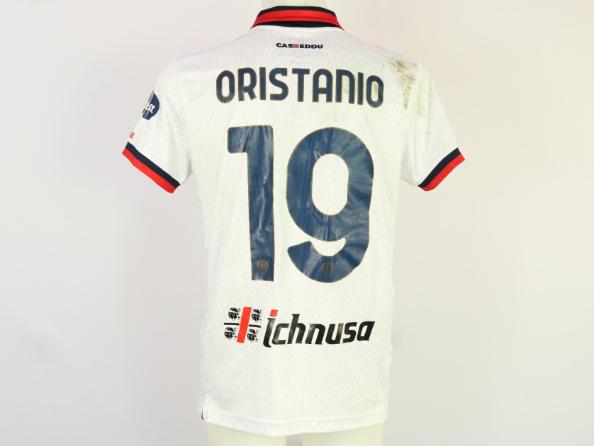 Oristanio's Unwashed Shirt, Monza vs Cagliari 2024 "Keep Racism Out"