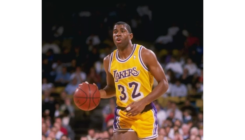 Magic Johnson Hand Signed LA Lakers Jersey