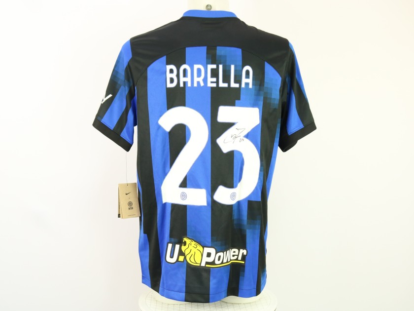 Barella Official Inter Milan Signed Shirt, 2023/24
