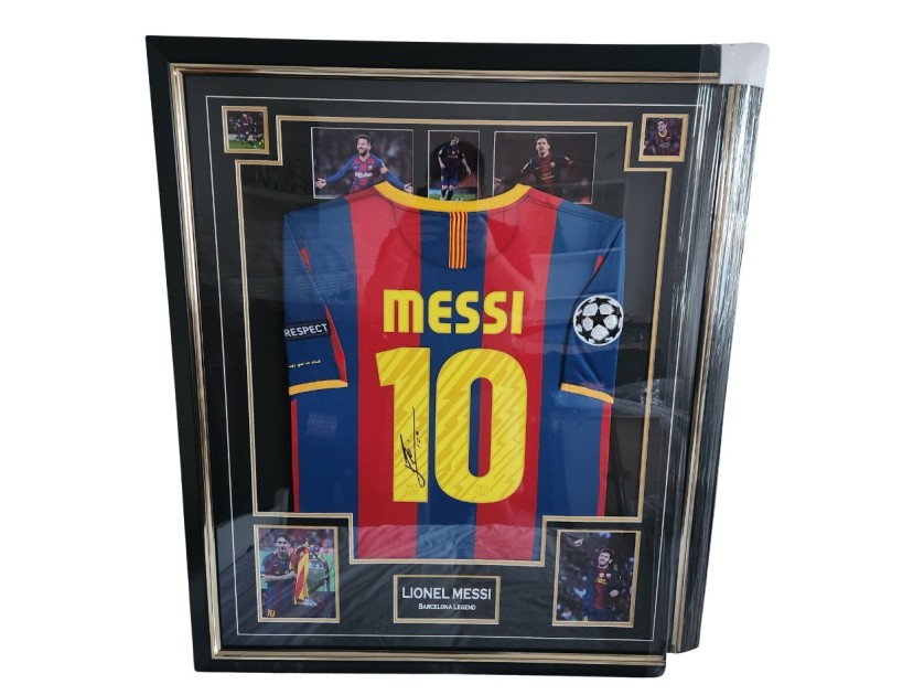 Messi's FC Barcelona 2010/11 Champions League Signed and Framed Shirt 