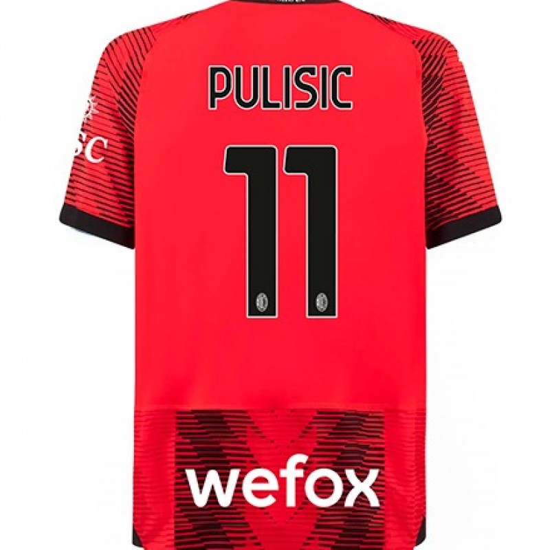 Pulisic's Milan 2023-2024 Signed with Personalized Dedication Shirt