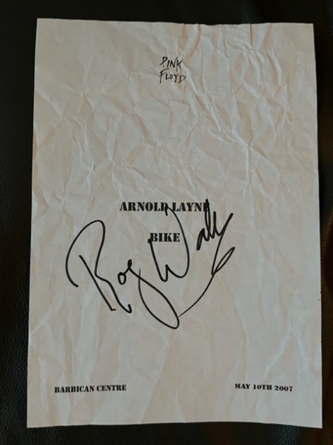 Roger Waters of Pink Floyd Signed 2007 Setlist