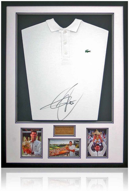 Novak Djokovic Signed Tennis Shirt Presentation 