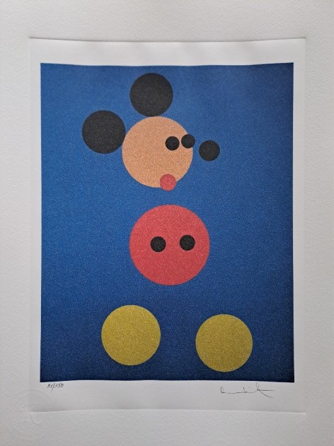 Mickey (Blue Glitter) Lithograph Signed by Damien Hirst 