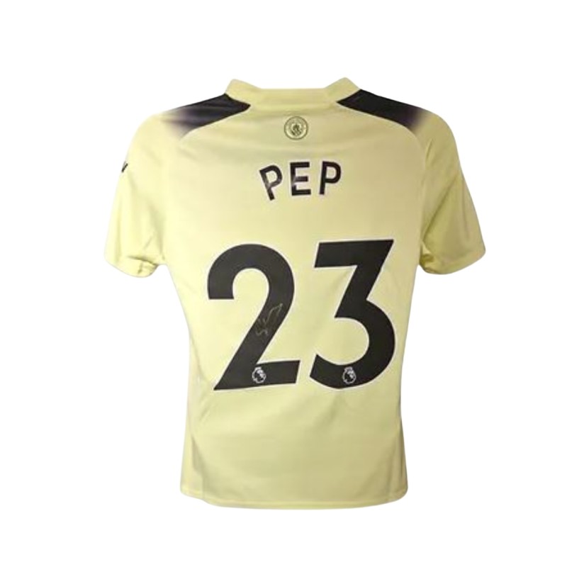 Pep Guardiola's Manchester City 2022/23 Signed Official Third Shirt 