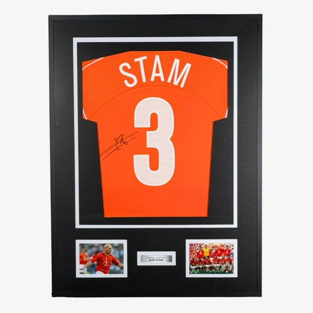 Jaap Stam Signed Netherlands Euro 2004 Home Shirt in Premium Frame