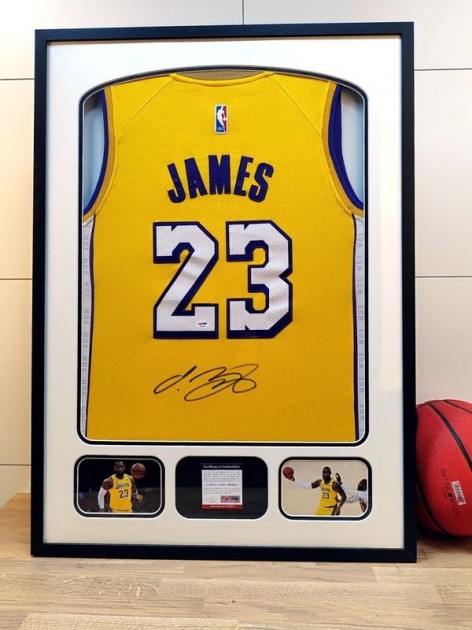 LeBron James Los Angeles Lakers Signed and Framed Jersey CharityStars