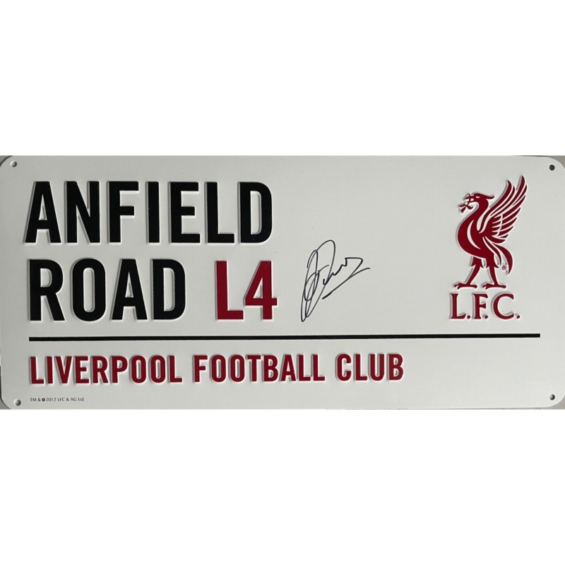 Luis Diaz Liverpool FC Signed Road Sign