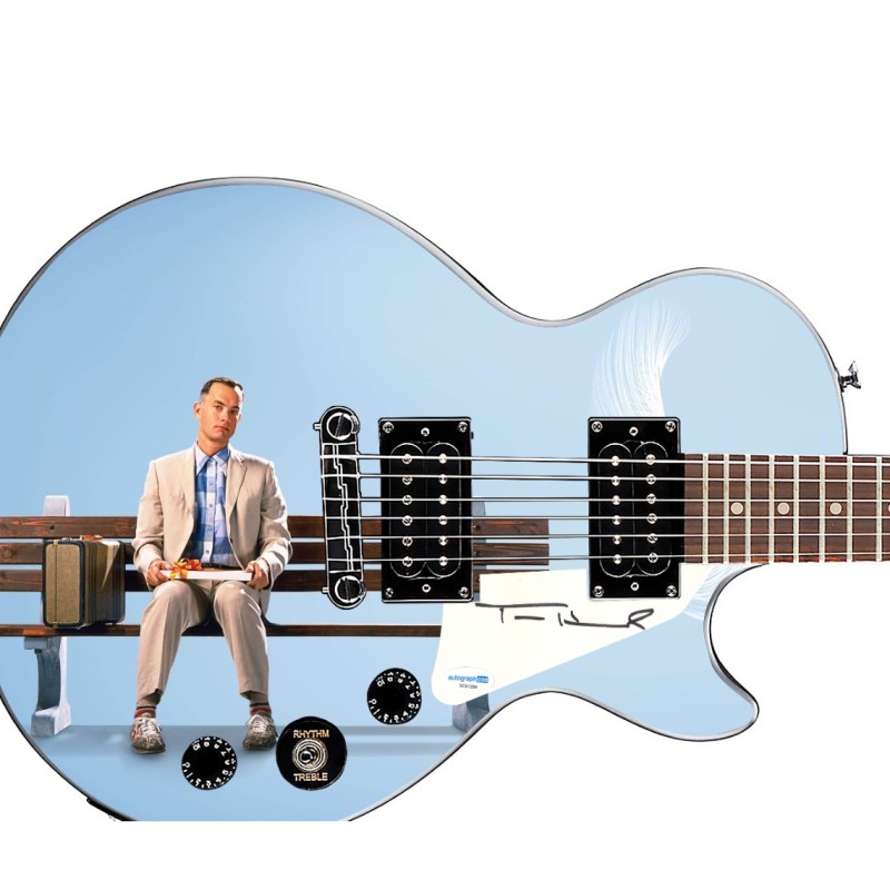 Tom Hanks Signed Custom Forrest Gump Graphics Guitar