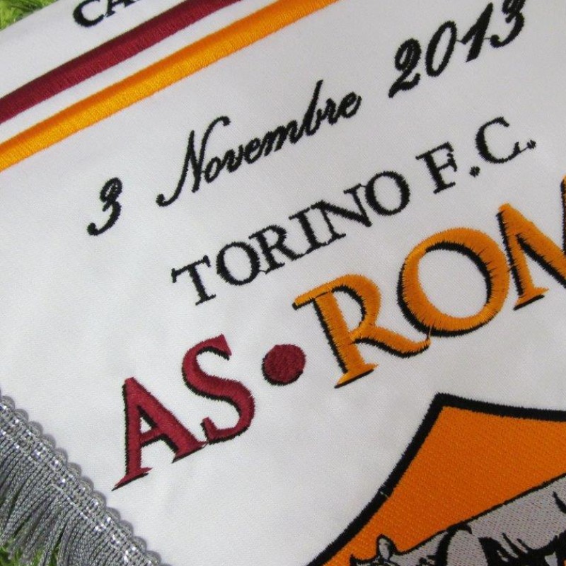 Roma official pennant, swapped by Captains, Torino-Roma, TimCup 13/14