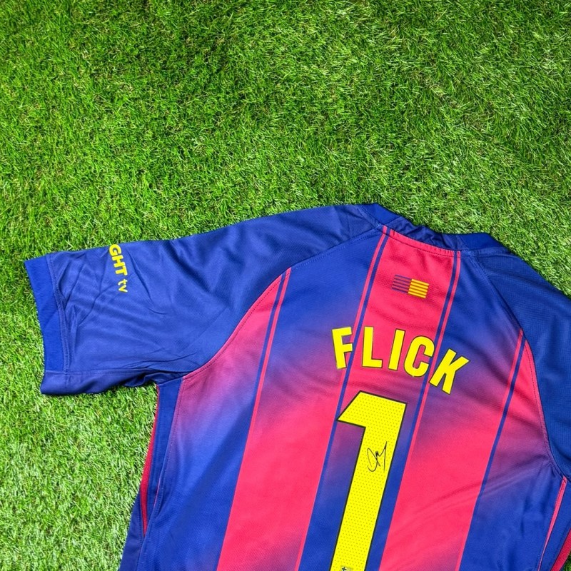 Hansi Flick Signed Barcelona 2025-26 Home Football Shirt COA