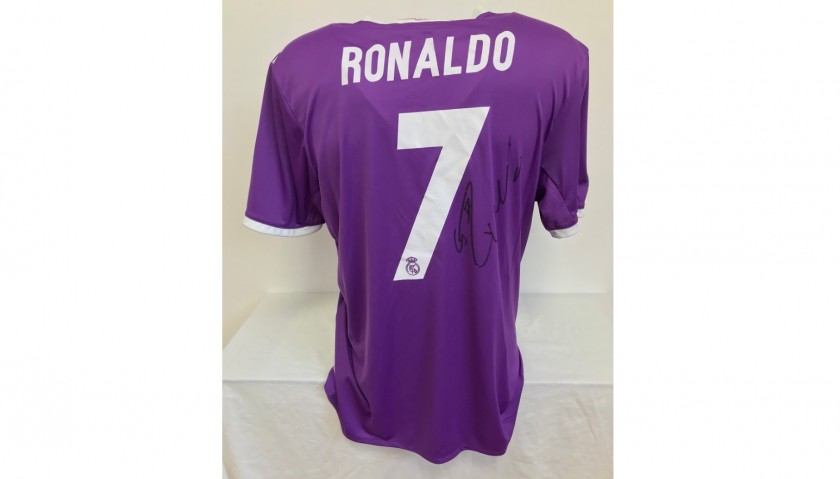 Maglia Home ufficiale Oro Ronaldo firmata e incorniciata