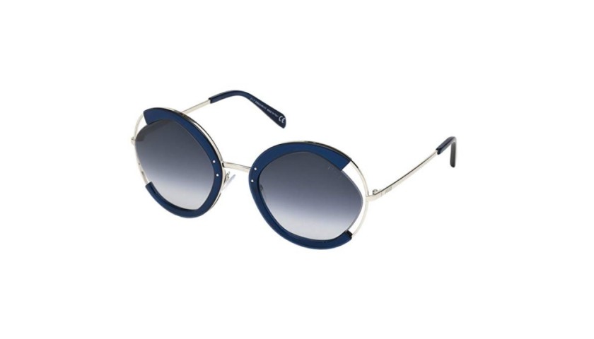 Emilio Pucci Shiny Blue Shaded Sunglasses