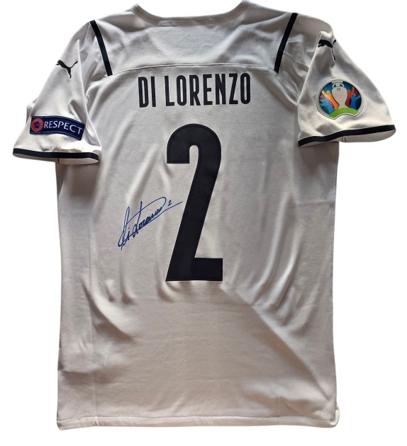 Di Lorenzo's Signed Match-Issued Shirt, Belgium vs Italy EURO 2020