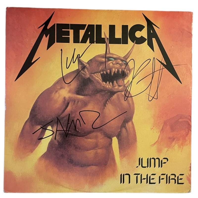 Vinile 12", "Jump In The Fire", autografato dai Metallica