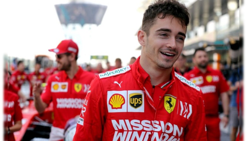 Charles Leclerc's Ferrari Race Team Worn and Signed Body Warmer 