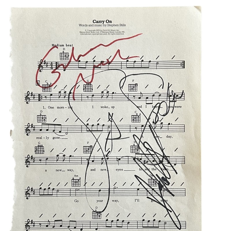 Crosby, Stills and Nash of CSNY Signed Sheet Music