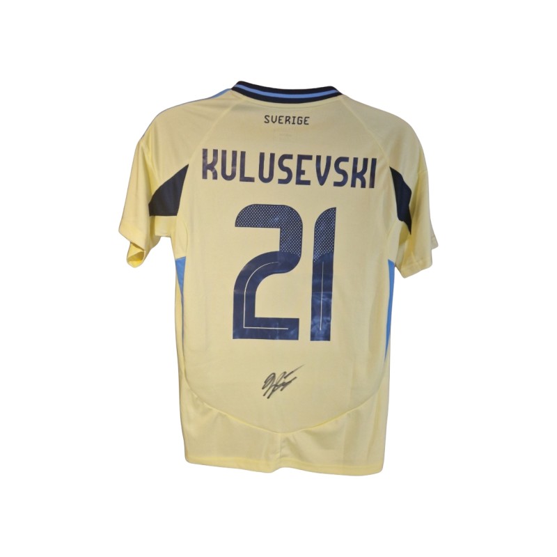 Dejan Kulusevski Signed Sweden 2024-25 Home Football Shirt
