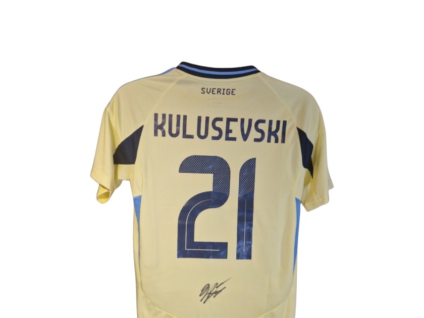 Dejan Kulusevski Signed Sweden 2024-25 Home Football Shirt