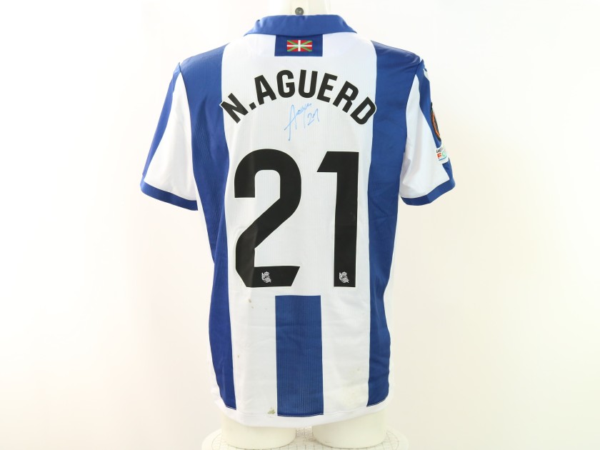 Aguerd's Real Sociedad vs PAOK Signed Unwashed Shirt, Europa League 2025