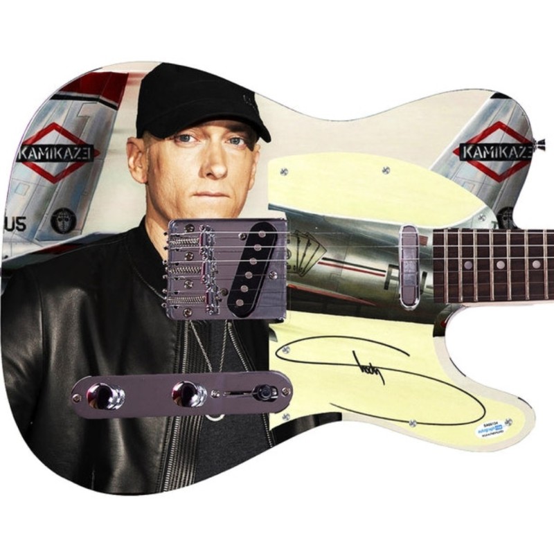 Eminem Signed Pickguard on a Custom Signature Edition Guitar