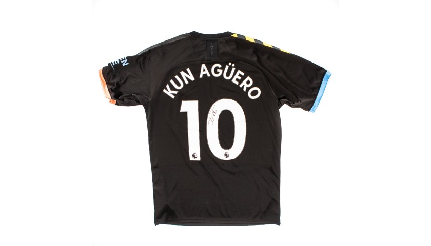 Manchester City PUMA 2019/20 Signed Sergio Agüero Away Shirt
