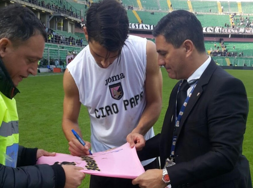 Matchworn Goldaniga shirt, Palermo-Lazio 27/11/16  - signed