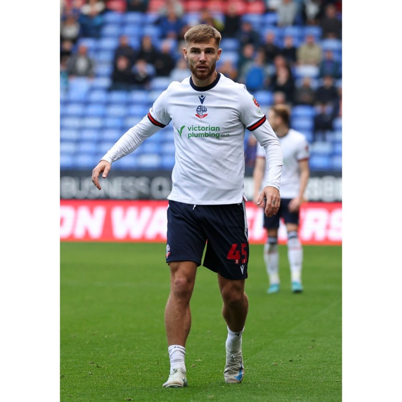 Maglia firmata di John McAtee del Bolton Wanderers, contro lo Shrewsbury, indossata durante la partita