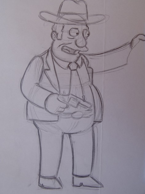 The Simpsons - Original Drawing of Rich Texan