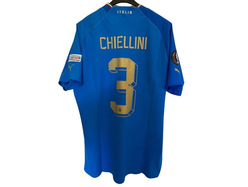 Chiellini's Match-Issued Shirt, Italy vs Argentina - Super Final 2022