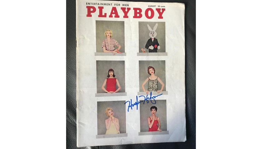Hugh Hefner Signed August 1958 Playboy Magazine