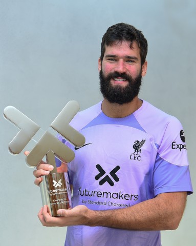 Alisson Becker's October LFC Player of the Month Trophy