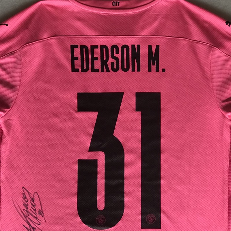 Ederson's Manchester City FA Cup Away Signed Shirt