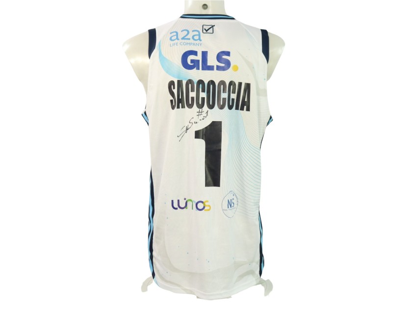 Completo Saccoccia unwashed EA7 Milano vs Napoli Basket 2024 - Autografato