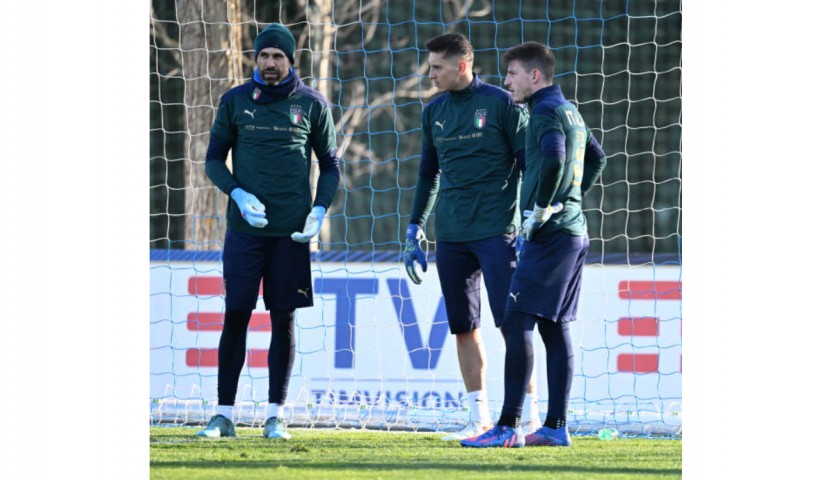 Italy Football Worn Training Sweatshirt, 2021 Season