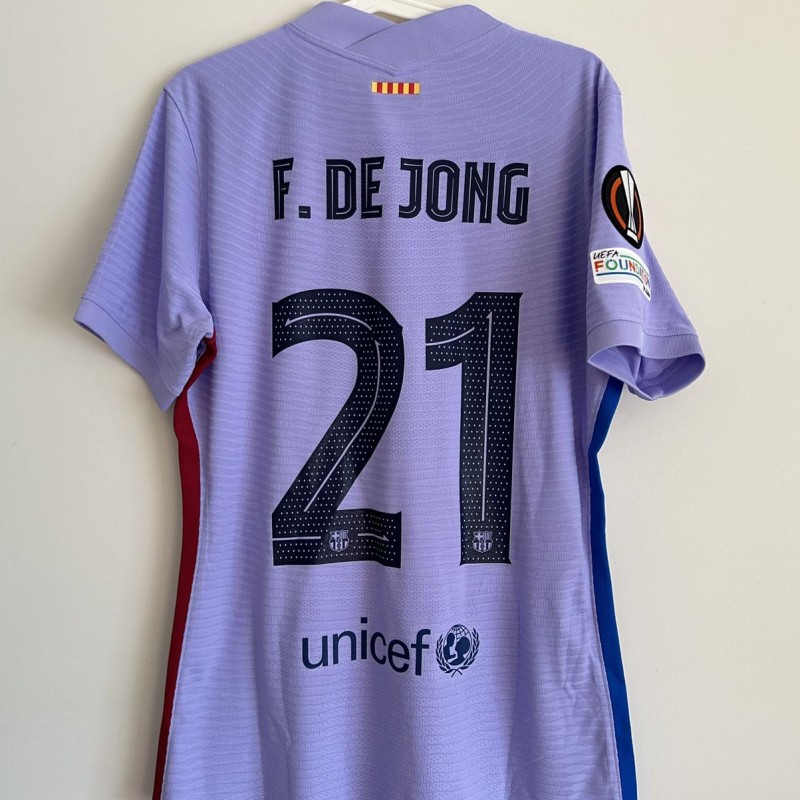 De Jong's Barcelona 2021/22 Match-Issued Shirt