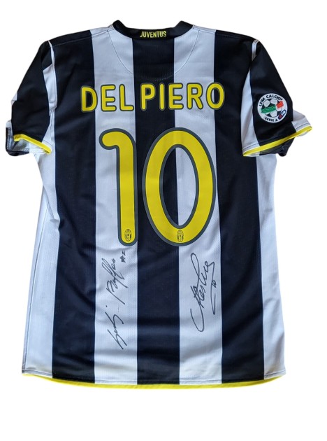 Del Piero's Issued Shirt, Juventus vs Chievo 2009 - Signed by Del Piero and Buffon