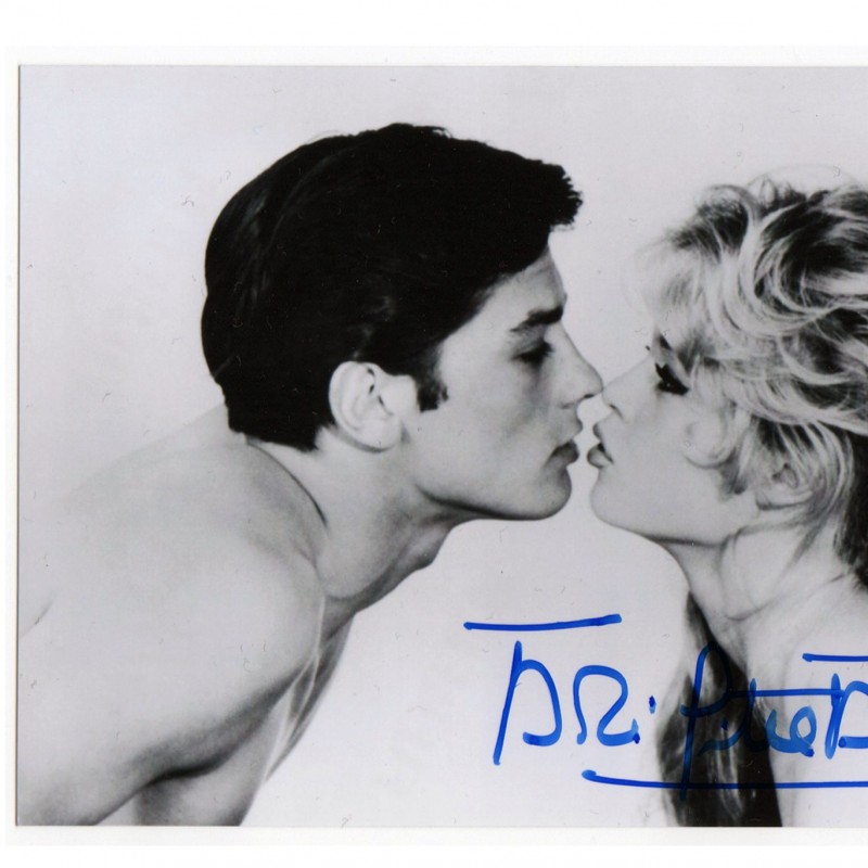 Brigitte Bardot and Alain Delon picture, signed by Brigitte Bardot