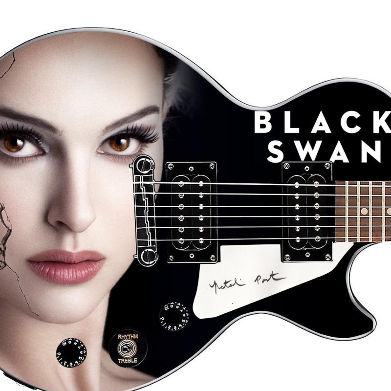 Natalie Portman Signed "Black Swan" Custom Graphics Guitar 