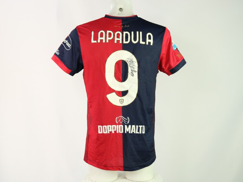 Lapadula's Signed Unwashed Shirt, Cagliari vs Bologna 2024